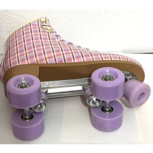 Cosmic Skates Archie-61 Pink Plaid Roller Skates - Picture 3 of 7